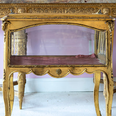 Gilded Jewelry Vitrine – Original Pink Interior