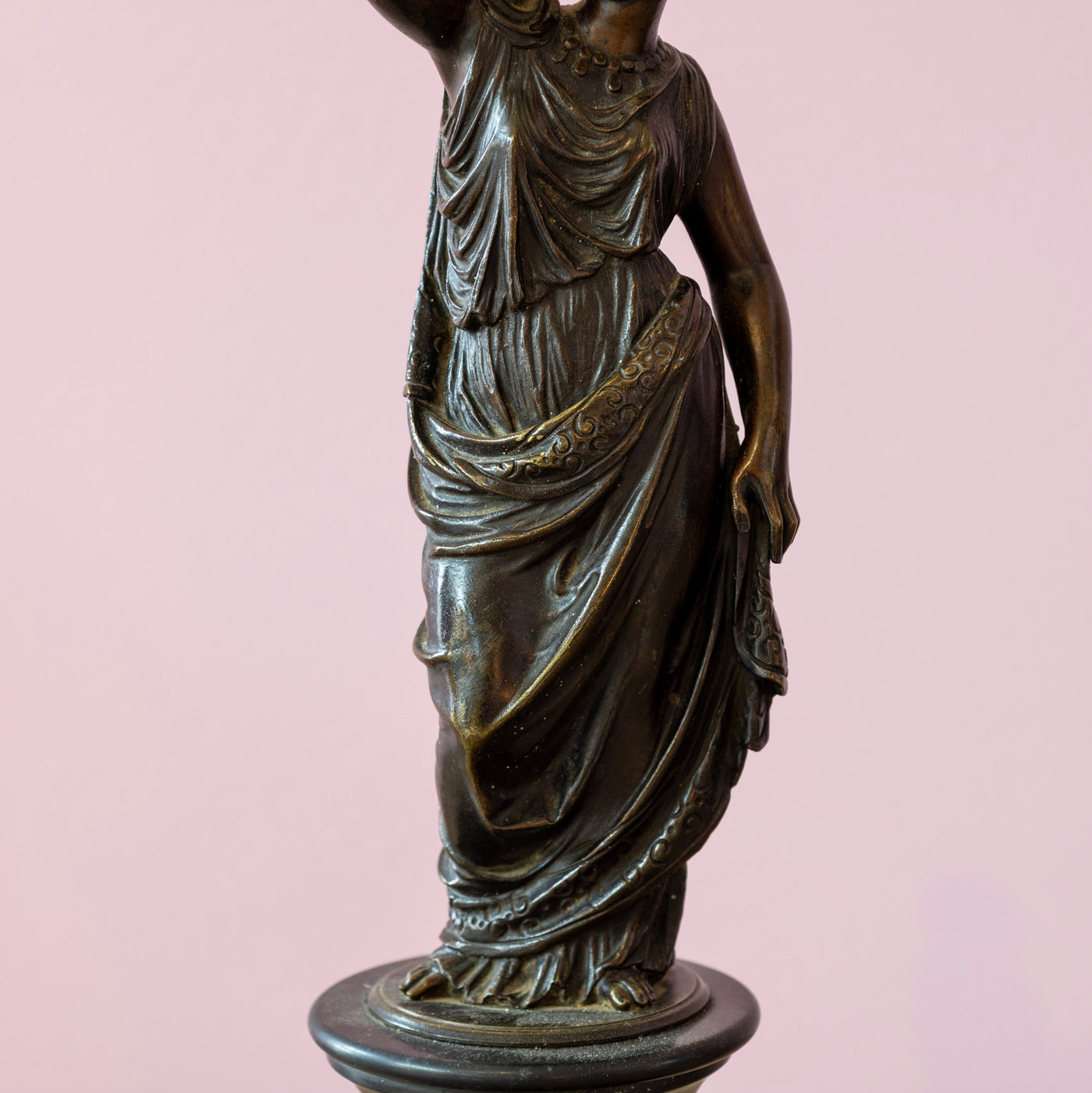 Pair of Neoclassical Statues – Bronze with Marble Base - Statue / Sculpture | Le Chateau (Atlanta, GA) • 6