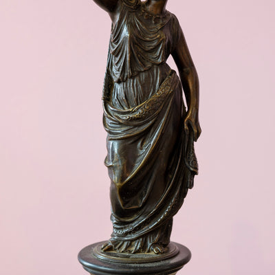 Pair of Neoclassical Statues – Bronze with Marble Base - Statue / Sculpture | Le Chateau (Atlanta, GA) • 6