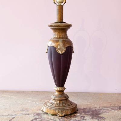 Empire Style Table Lamp – Burgundy Base & Gilded Detailing
