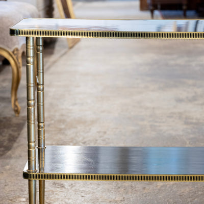 Mid-Century Two-Tier Rolling Brass Bar Cart - Bar Cart | Le Chateau (Atlanta, GA) • 4