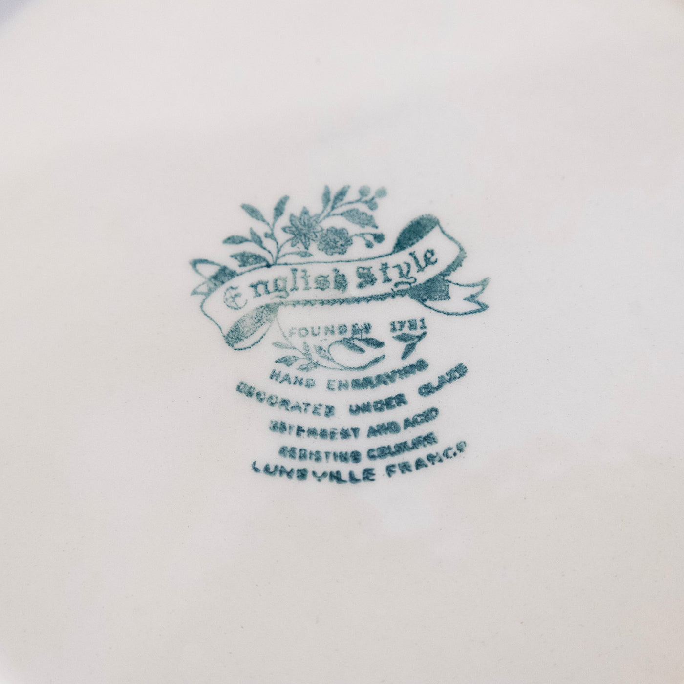 Luneville Hand-Painted Blue Porcelain Dinner Service – 41-Piece French “English Style” Countryside Set (c. 1930s–1950s)