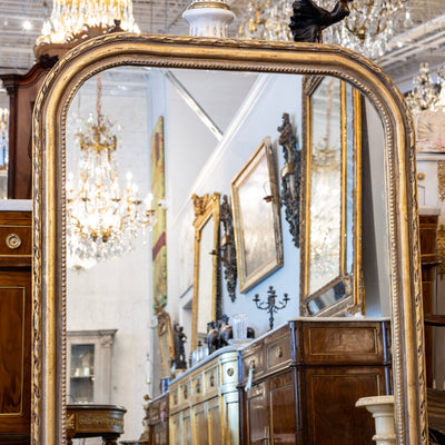 Louis Philippe Mirror – Rope & Beaded Trim with Gold Finish