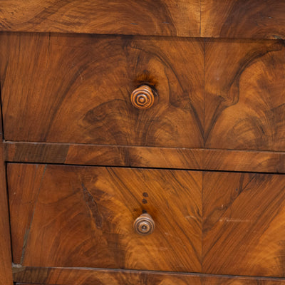 Louis Philippe Burl Wood Chest – Rounded Feet & Breccia Marble Top