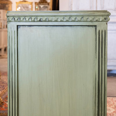 Swedish 3-Drawer Carved Chest – Distressed Green Finish