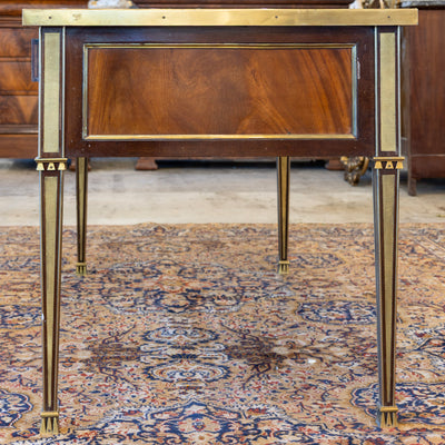 Louis XVI Desk – Burl Wood with Gold Trim