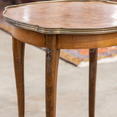 Louis XV Marquetry Side Table –Bronze Hardware & Cabriole Legs
