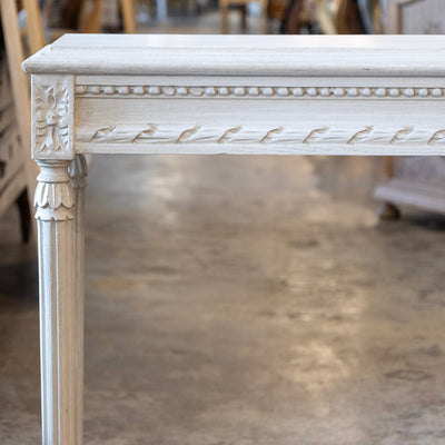 Swedish Carved Console Table – Antique White Finish