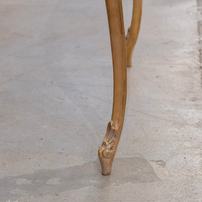 Louis XV Long Gilded Side Table – White Marble Top
