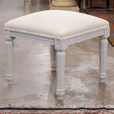 Louis XVI Painted Stool – Blue Dot Upholstery