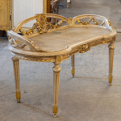 Louis XVI Gilded Cane Bench – Original Condition