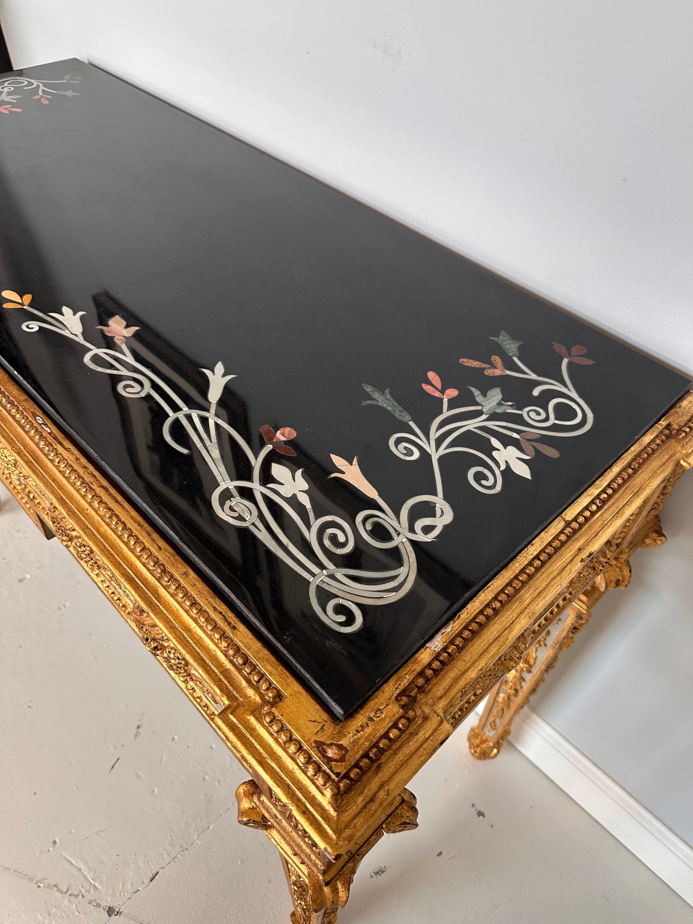 Antique French Original Louis XIV Marble Top Consoles | Le Chateau | European Luxury Furniture in Atlanta