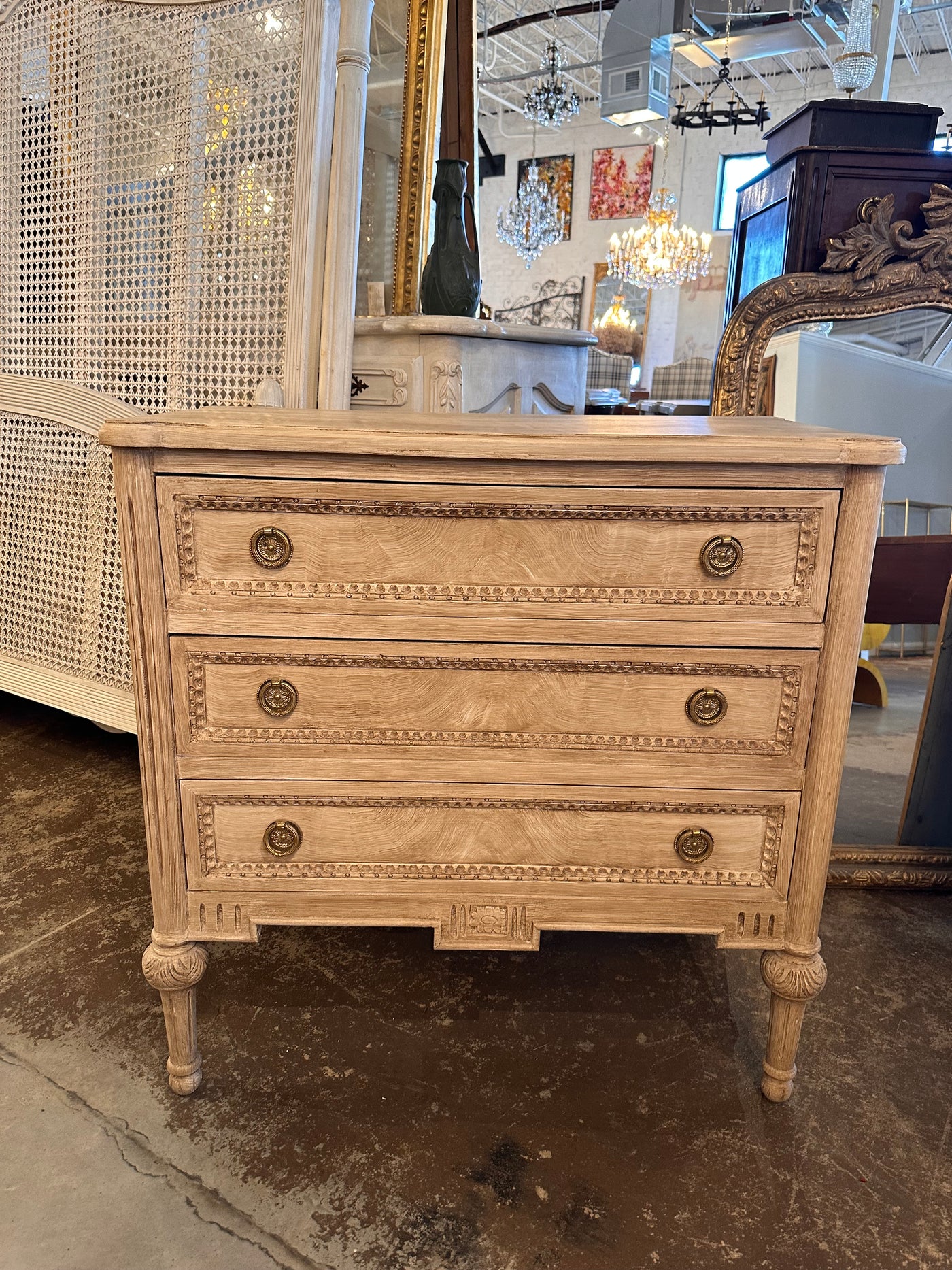 Swedish Chest with Painted Burl Wood Stain | Le Chateau | European Luxury Furniture in Atlanta