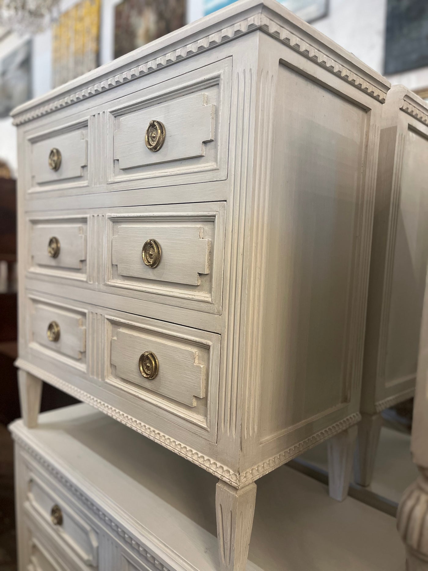 Natural Gray Wash Swedish Chest