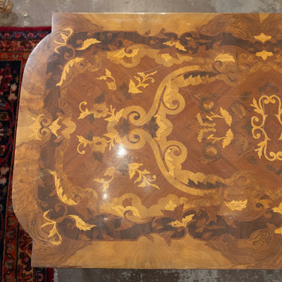 Louis XVI Lacquered Coffee Table – Bronze Mounts & Marquetry Top