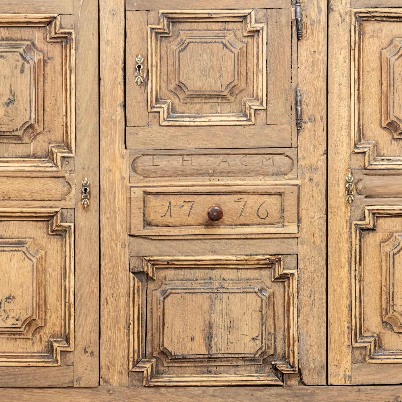 French Country 18th Century Geometric Sideboard – Dated 1776