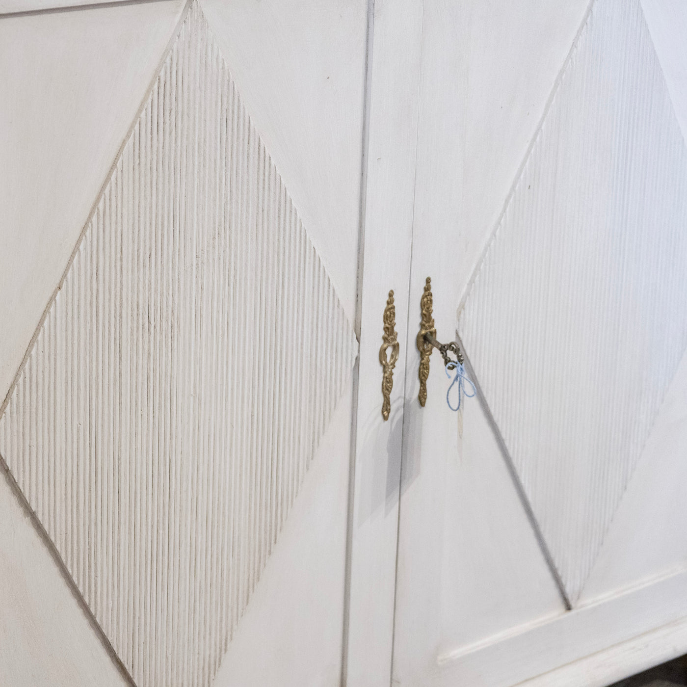 Swedish Demilune Sideboard – Diamond Reeded Doors in Antique White – Le ...