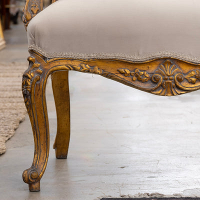 Louis XV Gilded Armchair – Off-White Velvet Upholstery - Arm Chairs | Le Chateau (Atlanta, GA) • 6