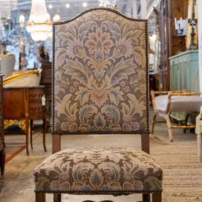 Louis XVI Dining Chair – Brown Frame with Original Tapestry Upholstery