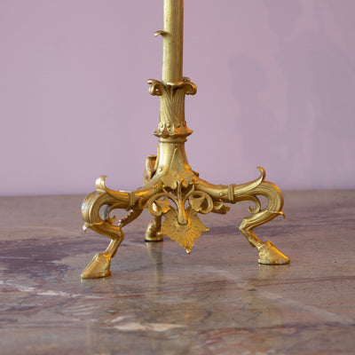 Pair of Gilt Bronze Candelabras – Swan Finials