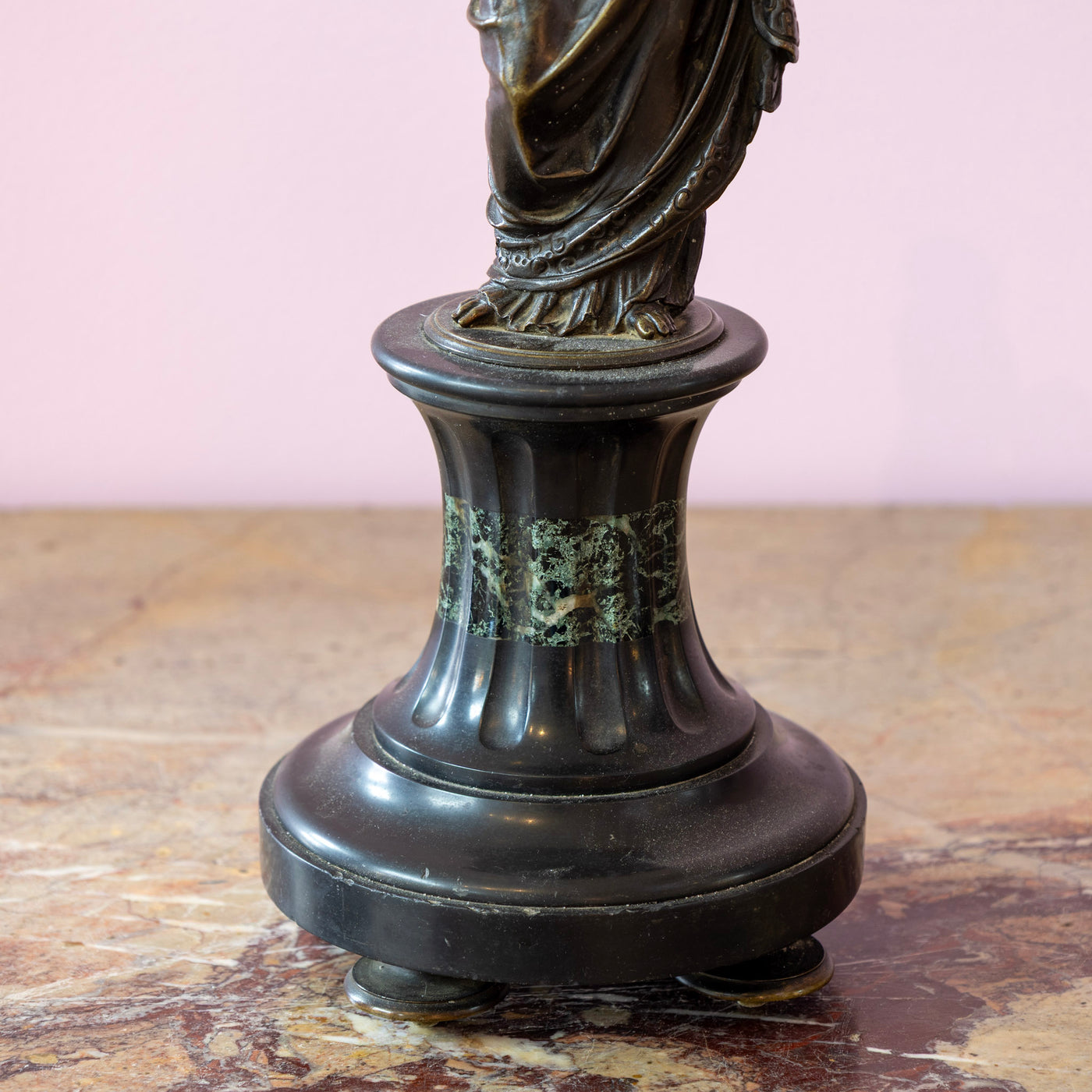 Pair of Neoclassical Statues – Bronze with Marble Base - Statue / Sculpture | Le Chateau (Atlanta, GA) • 5