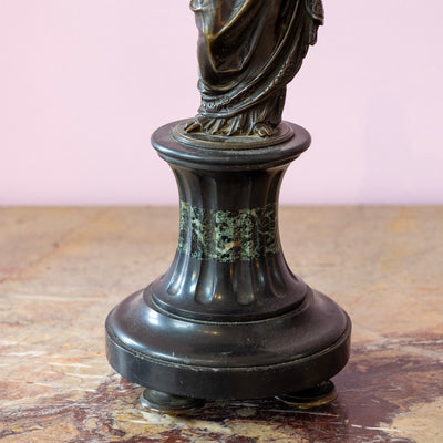 Pair of Neoclassical Statues – Bronze with Marble Base - Statue / Sculpture | Le Chateau (Atlanta, GA) • 5