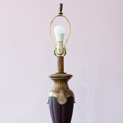 Empire Style Table Lamp – Burgundy Base & Gilded Detailing
