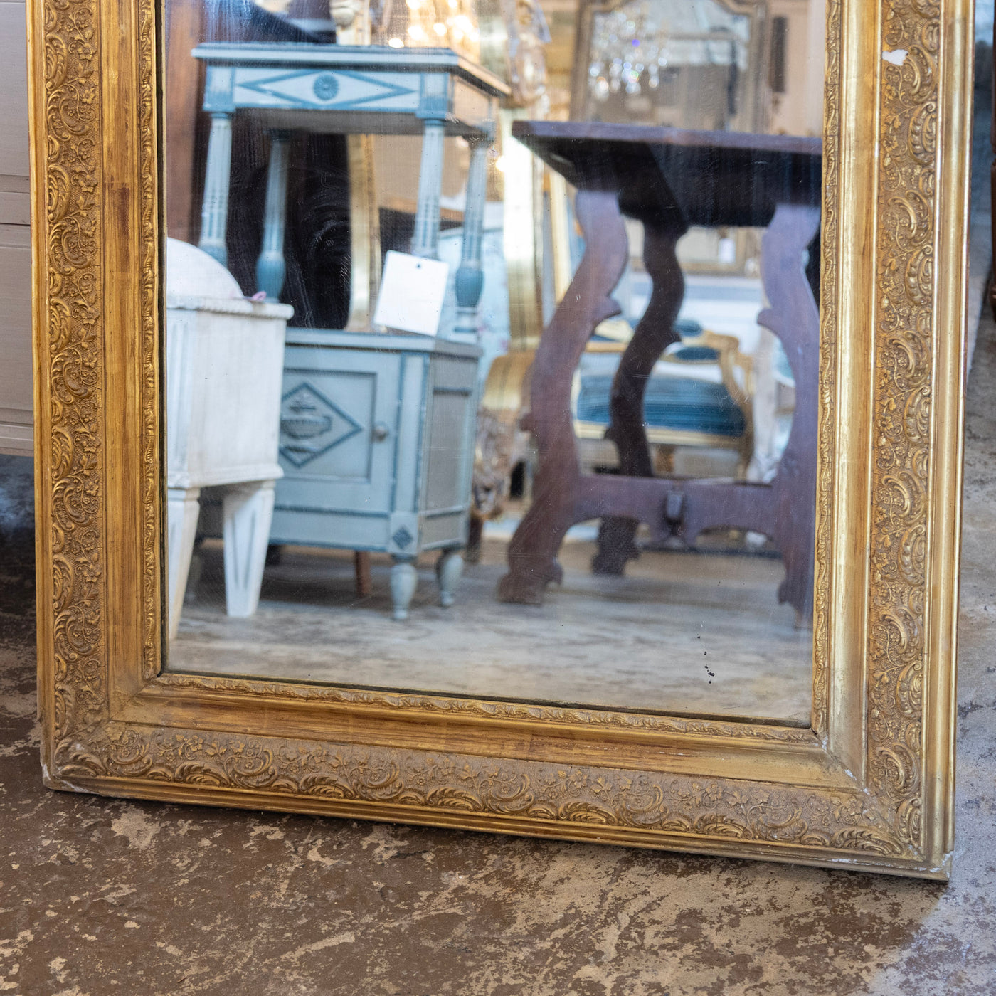 Louis Philippe Gilded Mirror – Intricately Carved Frame