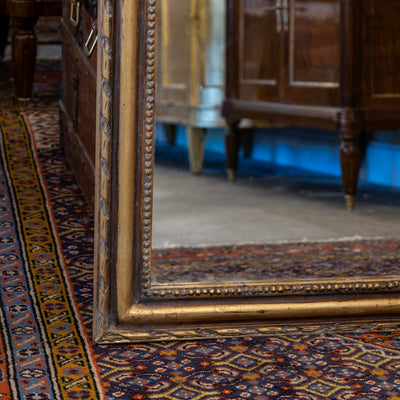 Louis Philippe Mirror – Tall Gold Frame with Rope & Beaded Trim