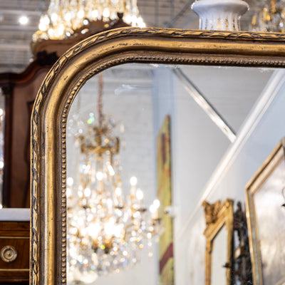 Louis Philippe Mirror – Rope & Beaded Trim with Gold Finish