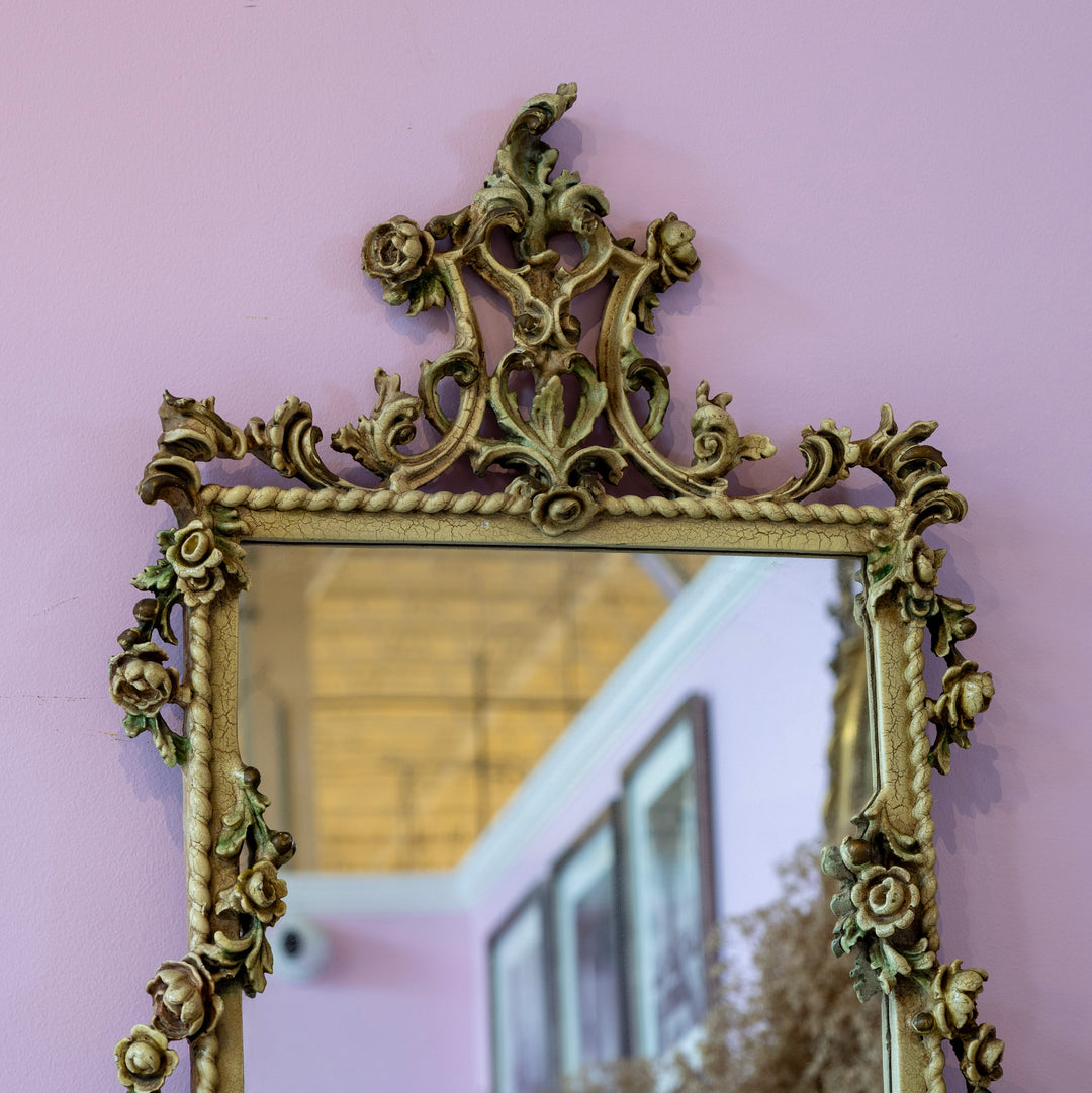 Louis XV Rococo Mirror – Carved Roses – Le Chateau