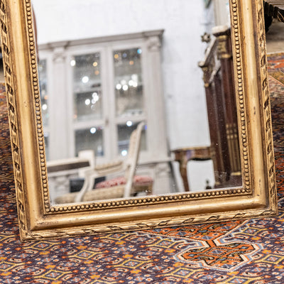 Louis Philippe Gilded Mirror – Beaded & Rope Carved Trim