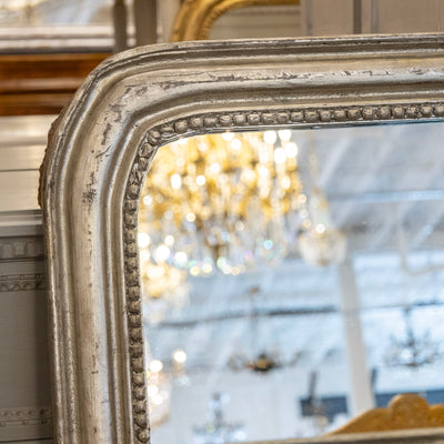 Louis Philippe Silver Gilded Mirror – Beaded Trim