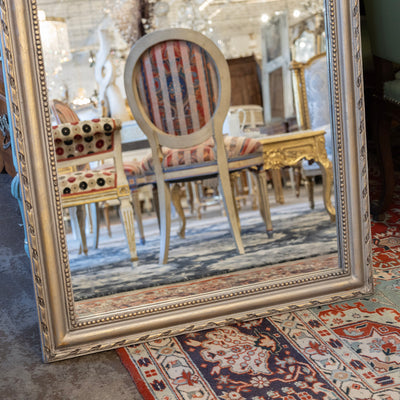 Louis Philippe Champagne Finish Mirror – Beaded & Rope Carved Trim