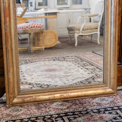 Louis Philippe Rounded Gilded Mirror with Aged Patina