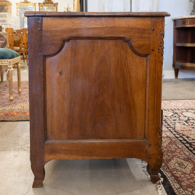Louis XV 18th Century Walnut Chest – Bronze Hardware & Carved Florals