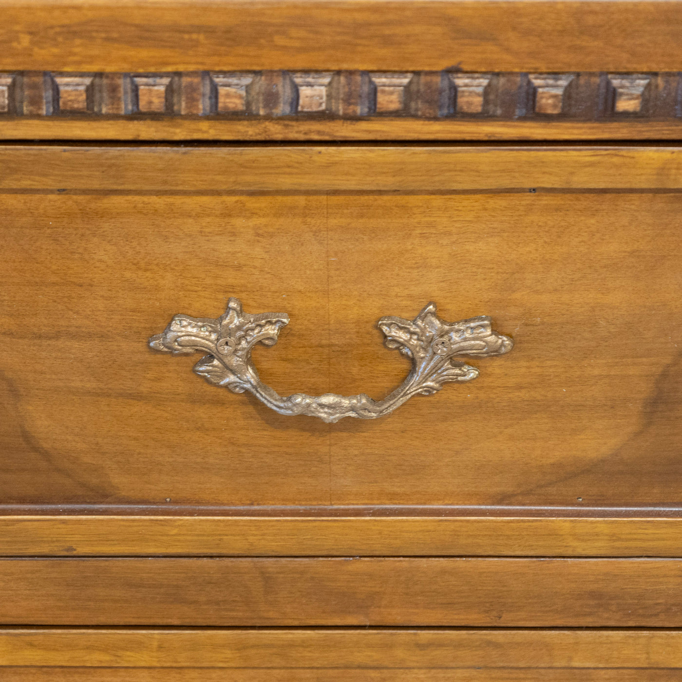 Louis XVI Burl Wood Nightstand – Leaf Brass Pulls