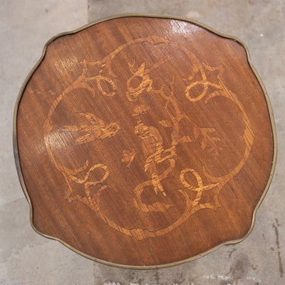 Louis XV Marquetry Side Table –Bronze Hardware & Cabriole Legs