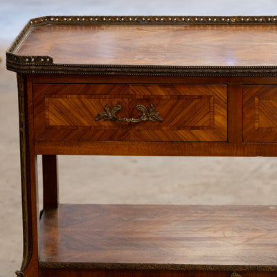 Louis XV Side Table –  Marquetry & Bronze Ormolu