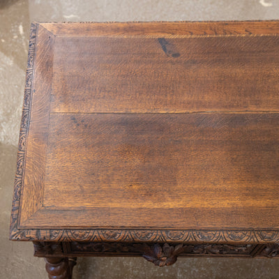 French Barley Twist Writing Desk – Hand-Carved Floral Detailing