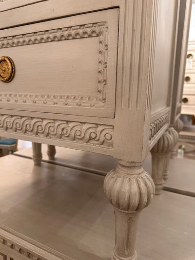 Nightstand with Rope Swirl Trim & Ballerina Legs | Le Chateau | European Luxury Furniture in Atlanta