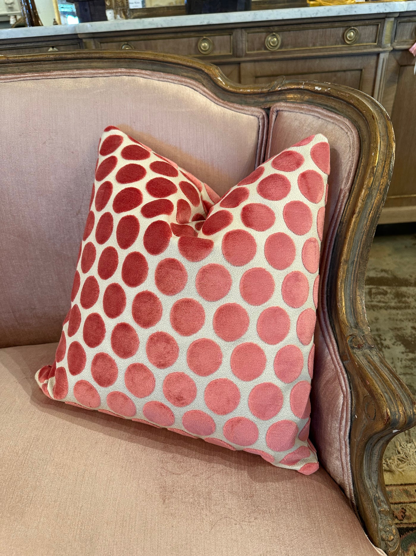 Hot Pink Polka Dot Pillow