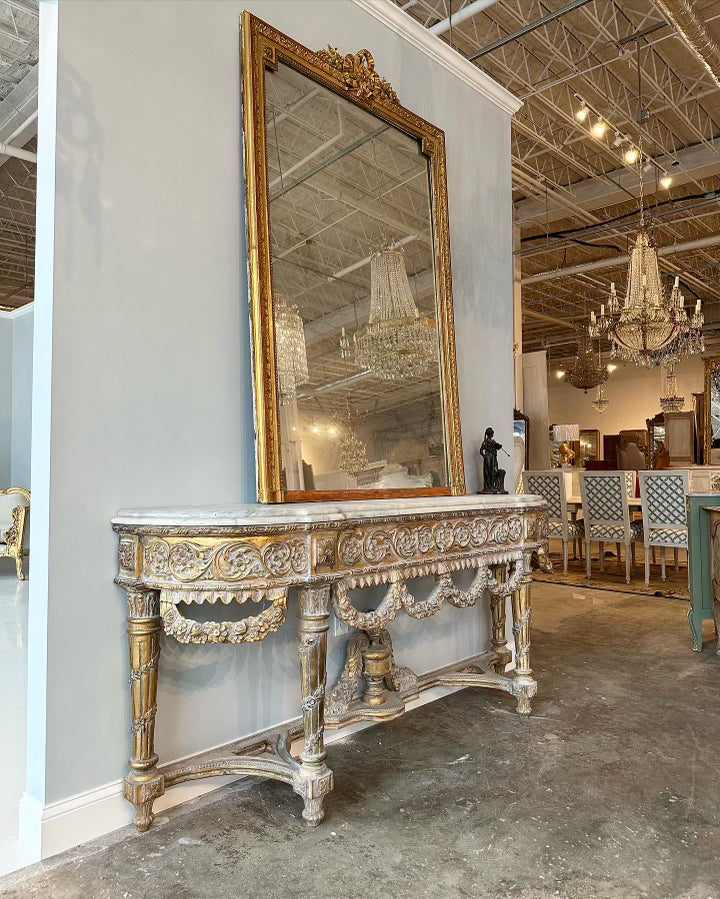 19th Century Double Marble Top Console