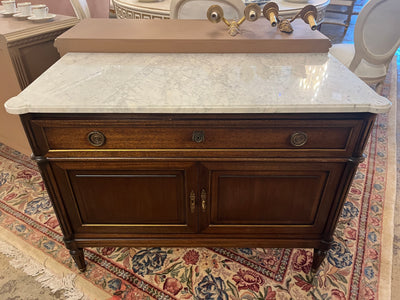 Rounded Corner Cabinet with Marble Top