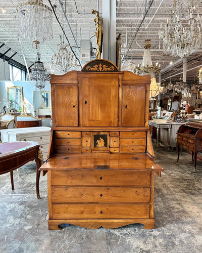 Antqiue Swedish Biedermeier Secretary Desk & Bookcase | Le Chateau | European Luxury Furniture in Atlanta