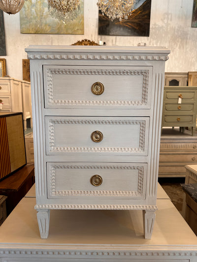 Swedish Beaded Front Small Nightstand | Le Chateau | European Luxury Furniture in Atlanta