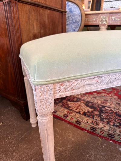 Light Green Velvet Louis XVI Bench | Le Chateau | European Luxury Furniture in Atlanta