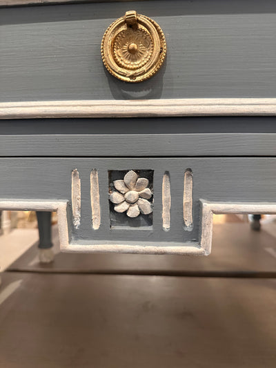 Swedish Nightstand with Floral Carving