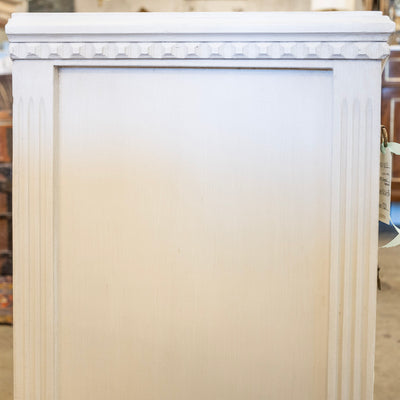Swedish 3-Drawer Nightstand – Diamond Trim & Fluted Ballerina Legs in White