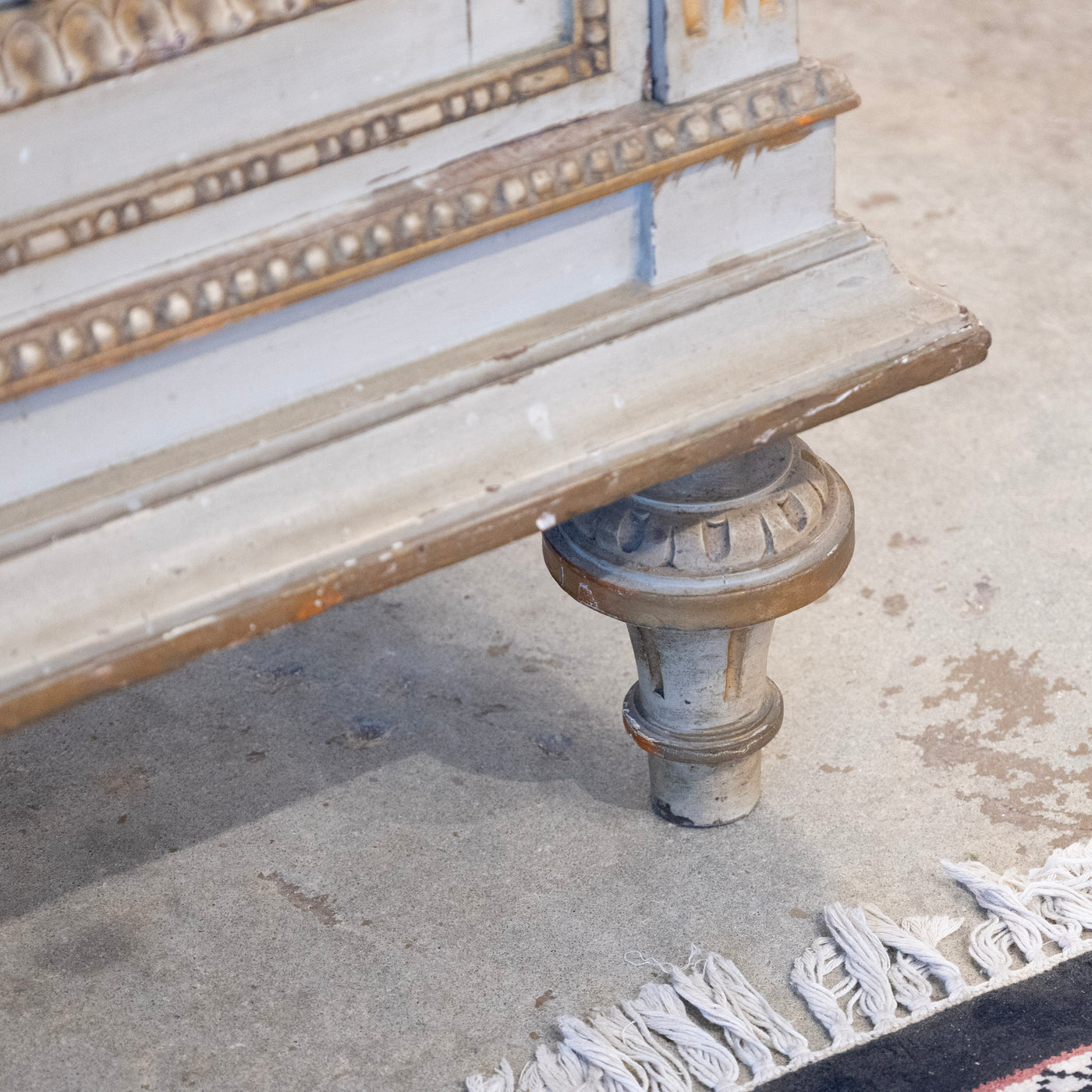 Louis XVI Sage Green Gilded Sideboard – Musical Ribbon Carvings & Breccia Marble Top